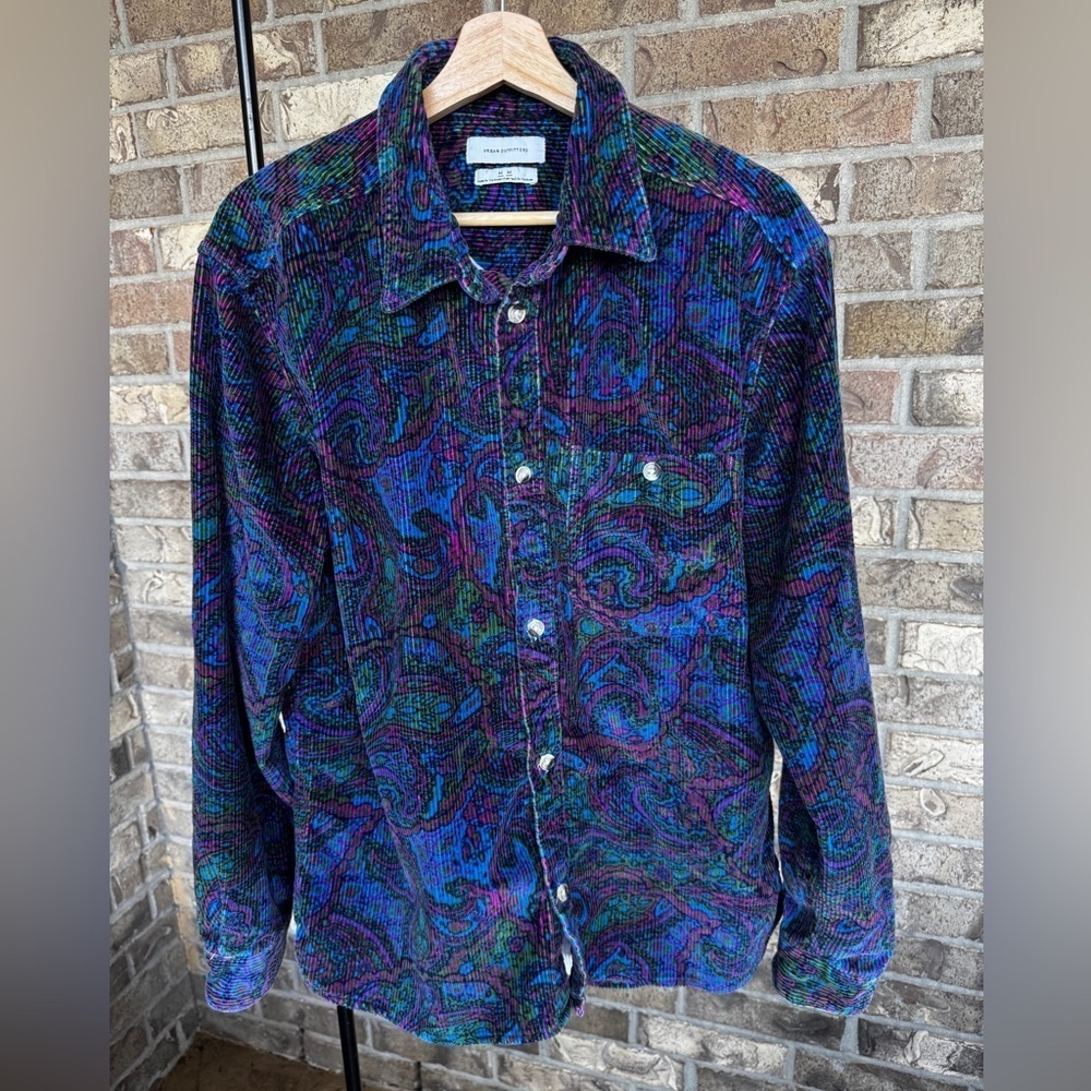 Urban Outfitters Multicolor Corduroy Shirt Size Medium - Picture 2 of 10